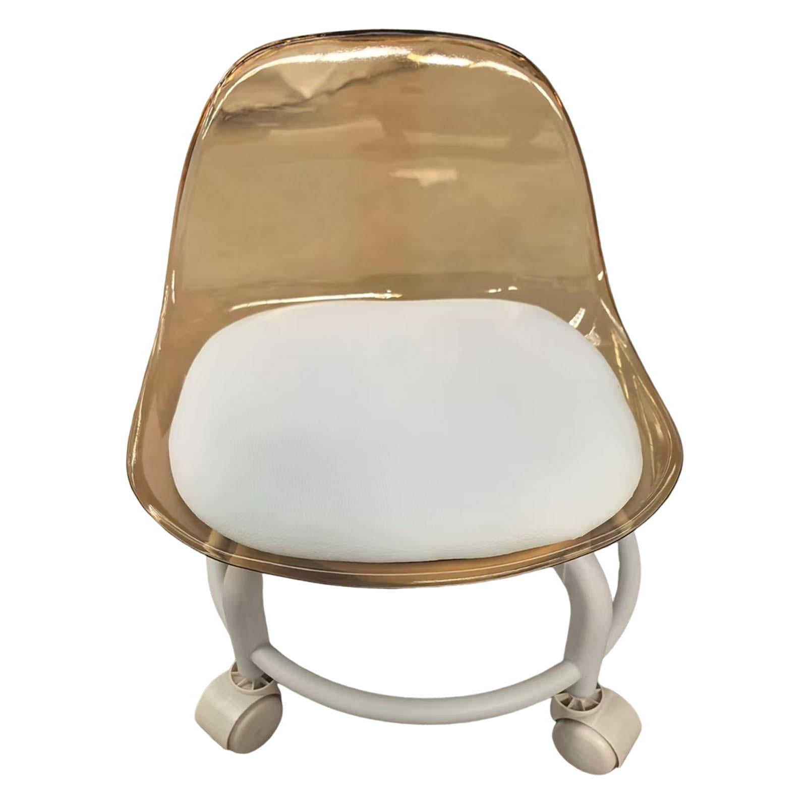 Magideal - Paburas De Bajo Enrollamiento, Taburete De Rodillo Y Respaldo Mínimo Móvil Mini Taburete Giratorio Taburete De Silla De 360 Degree Paburas De Rodadura Gi Marrón