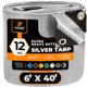 thumbnail image 1 of Tarp Xpose Safety, polietileno plateado de alta resistencia, 1,8 m x 12 m, 1 of 8
