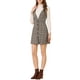 thumbnail image 2 of INSPIRE CHIC Vestido Pichi de Tirantes Sin Mangas para Mujer de Vuelta al Colegio con Estampado de Pata de Gallo S Marrón Negro, 2 of 8