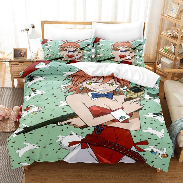 FAshion Anime FLCL Bedding Set Single Twin Full Size Bed Set Adult Kid Bedroom Duvetcover Sets Home Textiles Bed Sheets
