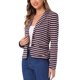 thumbnail image 4 of INSPIRE CHIC Blazer de Mujer con Solapa Muesca, Mangas Largas, Botones y Rayas M Azul Marino Rosa, 4 of 6