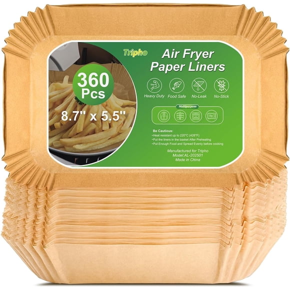 Papel para Freidora de Aire Tripho 8.7x5.5 pulg Resistente 360 un