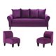 thumbnail image 1 of Living Lua Sofa 3 Cuerpos + 2 Poltronas Felpa Morado, 1 of 6