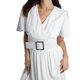 thumbnail image 1 of Vestido de Mujer Jess by Meiko Escote en V Manga con Vuelo Cinturón con Hebilla Declaración Vestido Midi S Blanco, 1 of 6