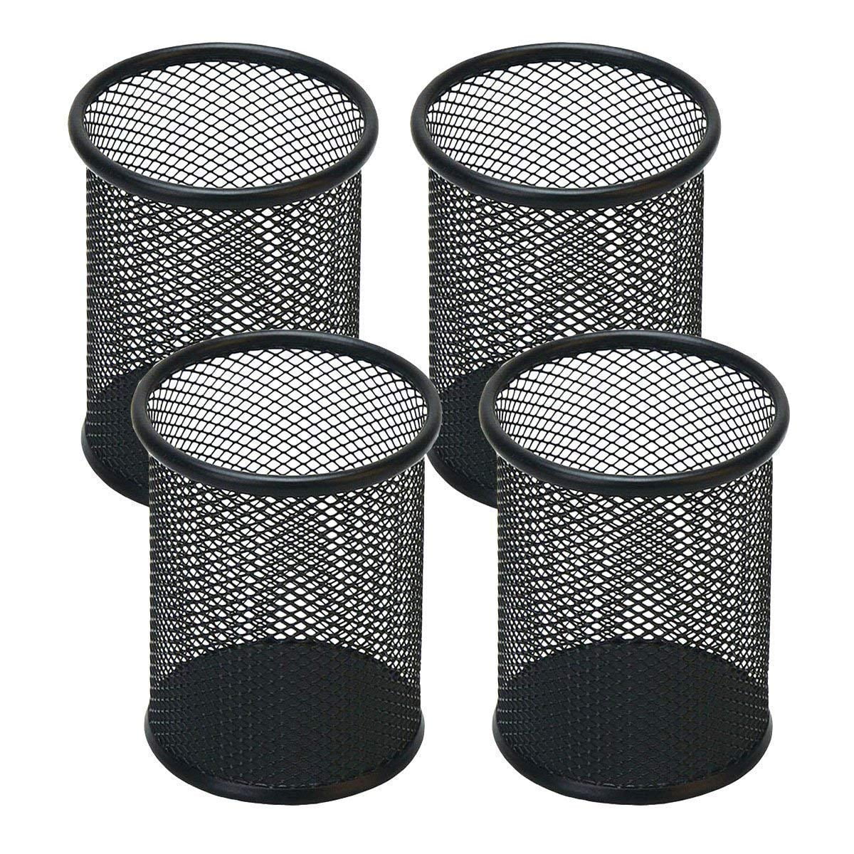 Portalápices Snow Cooler De Malla Para Lápices, Metal Negro, Paquete De 4