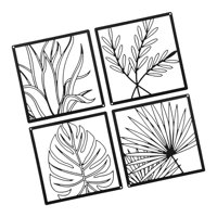 Bothyi - 4X Hoja Metal Arte Decoración De Pared Hierro Decoración De Pared Para Oficina Dormitorio Cocina