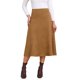 thumbnail image 1 of INSPIRE CHIC Falda de Mujer de Gamuza Sintética con Cintura Alta Elástica A-Line Midi Falda Otoño Invierno Conjuntos de Trabajo M Marrón, 1 of 6
