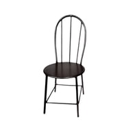 Bothyi - Simulación 1/6 Escala Casa De Muñecas Mini Modelo Silla De Comedor De Metal Negro