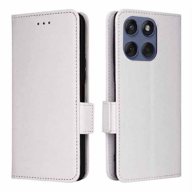 Funda Cartera para Motorola Moto Edge 60 Fusion Tapa Flip con Ranuras y Soporte Blanco