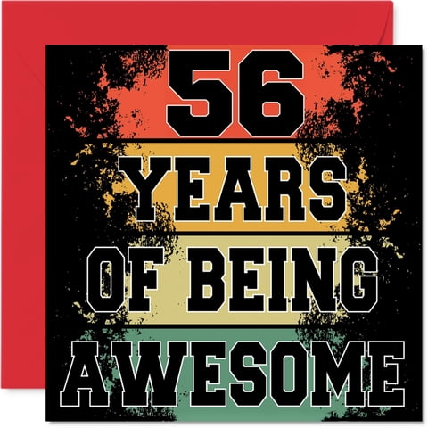 Tarjeta De Cumpleaños Stuff4 56Th Birthday Being Awesome, 5.7 Pulgadas