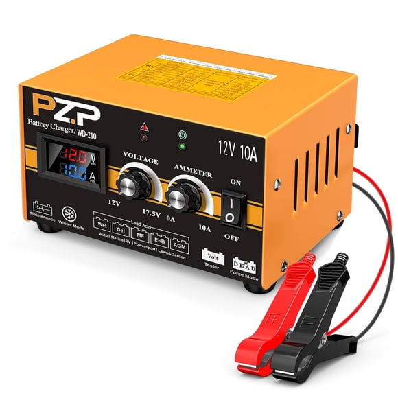 Cargador de Batería PZ.P 12 V 10 A Ajustable para Coche, AGM y Ciclo Profundo