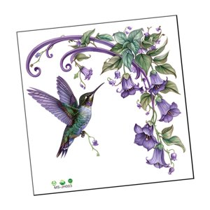 Bothyi - Calcomanía De Pared Con Diseño De Colibríes Y Flores Para Interiores, Moderna, Para Recibidor Y Baño.