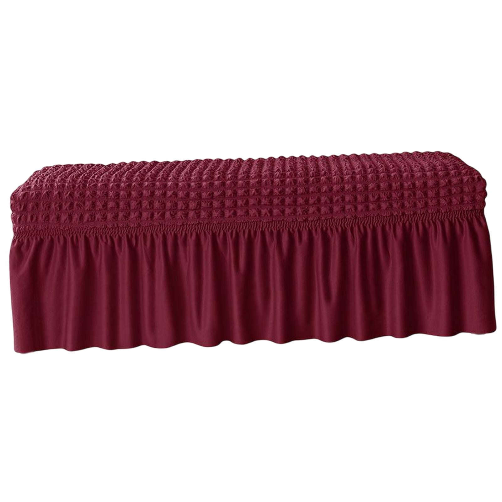Bothyi - Protector De Muebles De Asiento De Banco De Cubierta De Banco Largo Para Sala De Estar Decoración De Hotel Rojo Vino