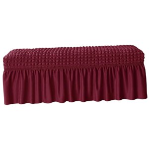 Bothyi - Protector De Muebles De Asiento De Banco De Cubierta De Banco Largo Para Sala De Estar Decoración De Hotel Rojo Vino