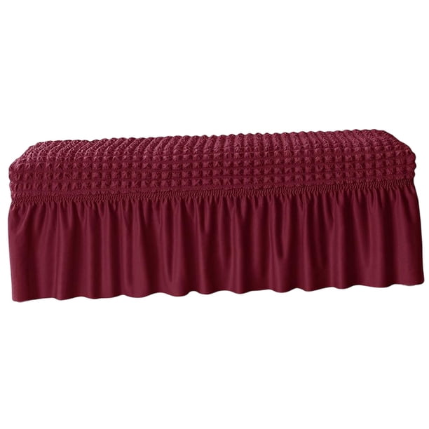 Protector De Muebles De Asiento De Banco De Cubierta De Banco Largo Para Sala De Estar Decoración De Hotel Rojo Vino