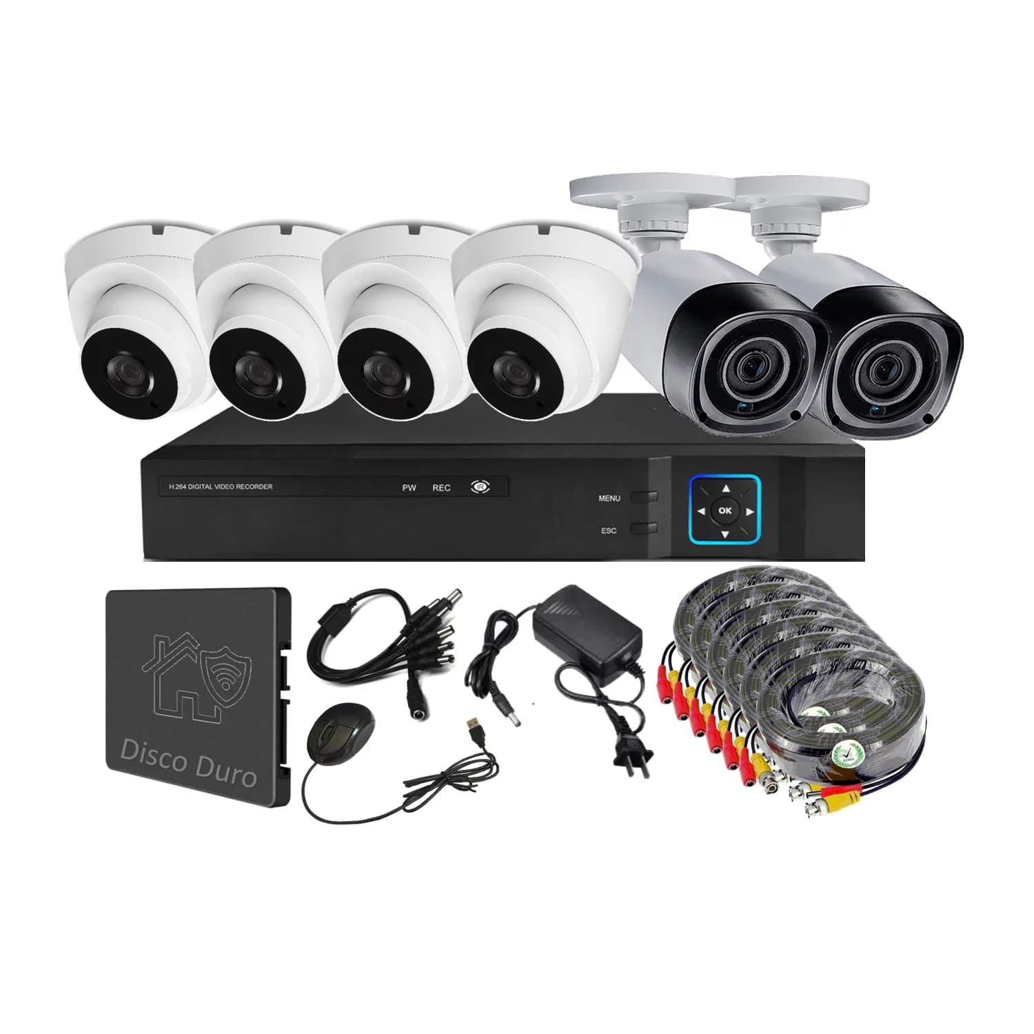 Vipa - Kit 6 Cámaras Seguridad Mixto Hd Con Disco Duro M62ldd