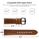 thumbnail image 2 of Correa de reloj EDIMENS compatible con piel Apple Watch de 46 mm a 42 mm, 2 of 9