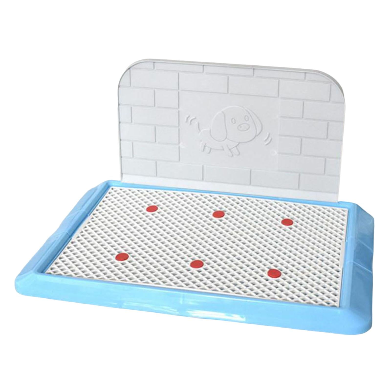 Magideal - Caja De Arena Reutilizable Para Perros, Orinal Para Perros, Soporte Parlmohadilla Para Orinar, Recipiente Con Valla, Bandeja De Arena Para Mascotas , Azul