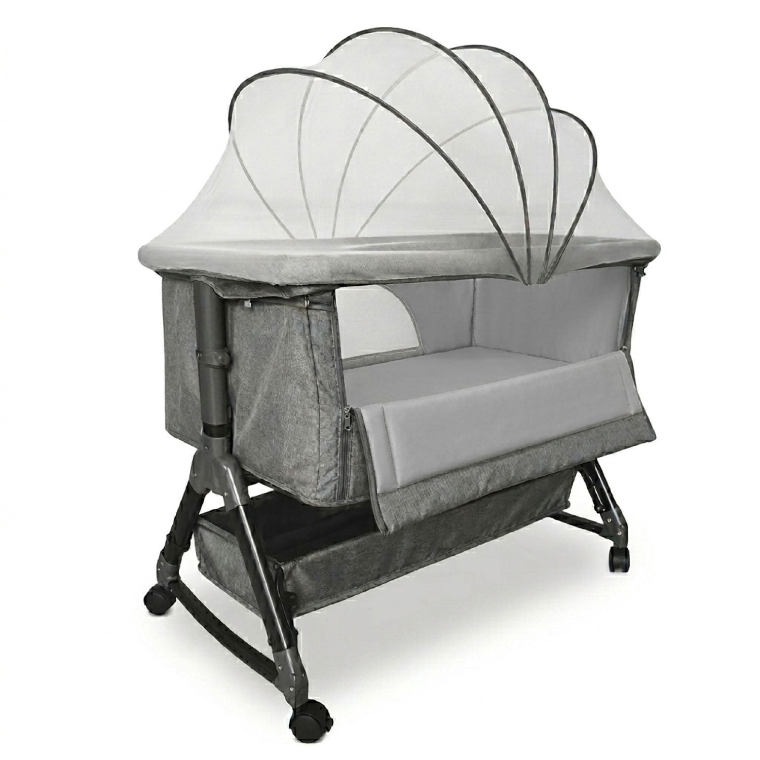 Mundo Online - Cuna Colecho Moises Bebe Mecedora Con Mosquitero Gris