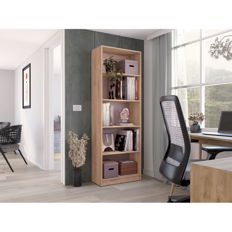 Tuhome - Estante Emb9586 De 5 Repisas 180.6 Cm Macadamia