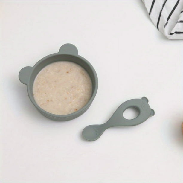 1 Set, Baby Silicone Bowl, Baby Feeding Tableware, Feeding Silicone Tableware Set Bowl Spoon Set