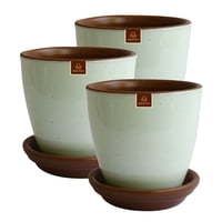 Pottery - Set De 3 Maceta Zafiro 24Cm Verde Agua Y Sus Platos