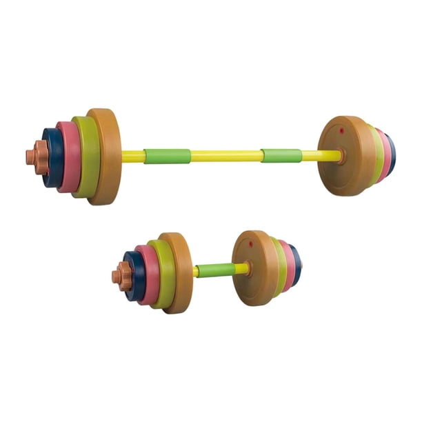 Juguetes para niños, mancuernas, barra educativa para niños mayores de 3 años, juego de pesas ajustable para levantamiento de pesas, multiusos para el Colores profundos