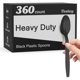 thumbnail image 1 of Cucharas de plástico desechables Dealusy, 360 unidades, negras, sin BPA, 1 of 7