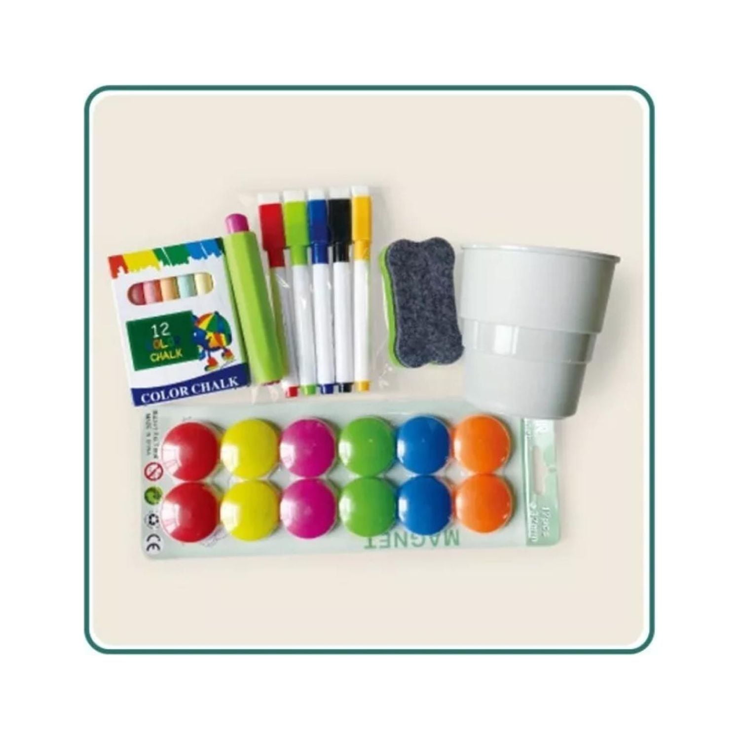 Total Upgrate - Juguete Pizarra Doble Reversible Acrilica Y Tiza Verde