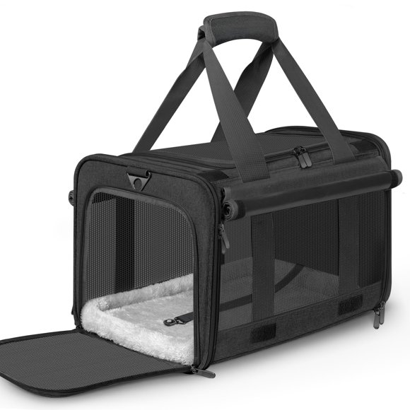 Transportín para Gatos SMBFKGK con Cortinas Enrollables de Hasta 7 kg