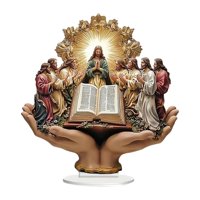 Magideal - Letrero De Mesa Con Escena De Predicación De Jesús Plano 2D, Impermeable, Multifuncional, Religioso, Ligero Con Base, Decoración De Escritorio De 20X2