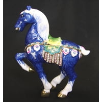 Feng Shui Import - Estatua De Caballo, Caballo Azul Con Joyas Importadas En Feng Shui