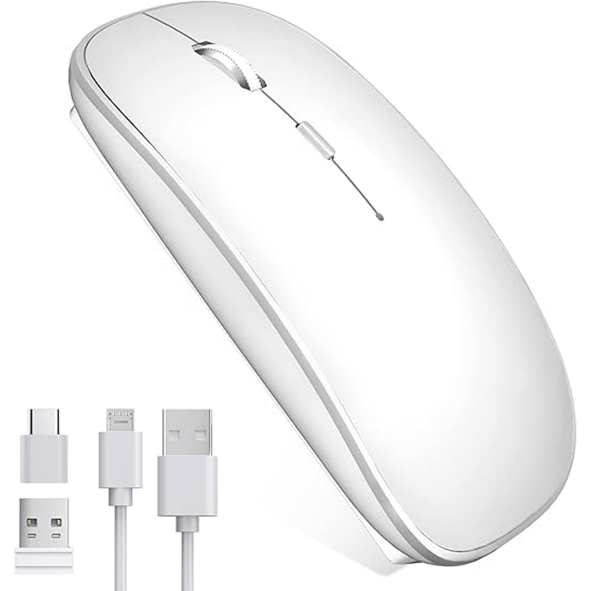 Veat00l - Mouse Inalámbrico,ratón Recargable Wireless 2.4g Ergonómico Óptico Silencioso Click Con Receptor Usb Y Tipo-c Adaptador 3(1000/1200/1600)ajustable Dpi Ratón Para Computadora,portátil,pc,mac