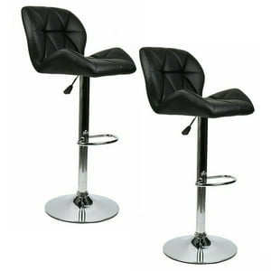 Novahus - Pack 2 Silla Alta Bar Acolchada Negro
