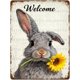 thumbnail image 1 of Letrero estaño metal conejo Pascua vintage conejo flor huevo primavera arte pared hogar granja cocina dormitorio 20x30cm, 1 of 6