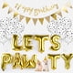 thumbnail image 1 of Pancarta de globos de cumpleaños (letras doradas en 3D). Decoración inflable para fiestas y eventos para perros y gatos. Reutilizable, ecológica y divertida. Incluye gorro de cumpleaños y globos con h, 1 of 8