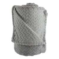 Frazada Andes Jacquard Flannel Gris 1.5 Plaza