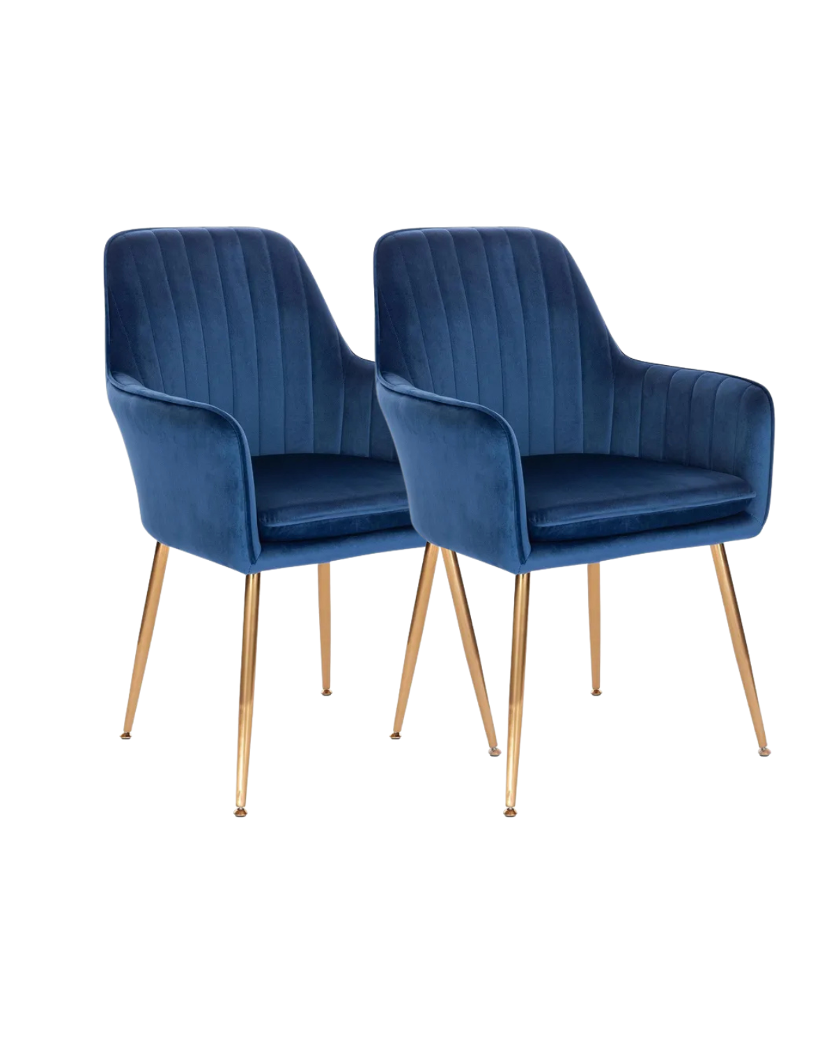 Habita2 Chile - Pack 2 Poltronas Sitial Murano Con Patas Doradas - Azul