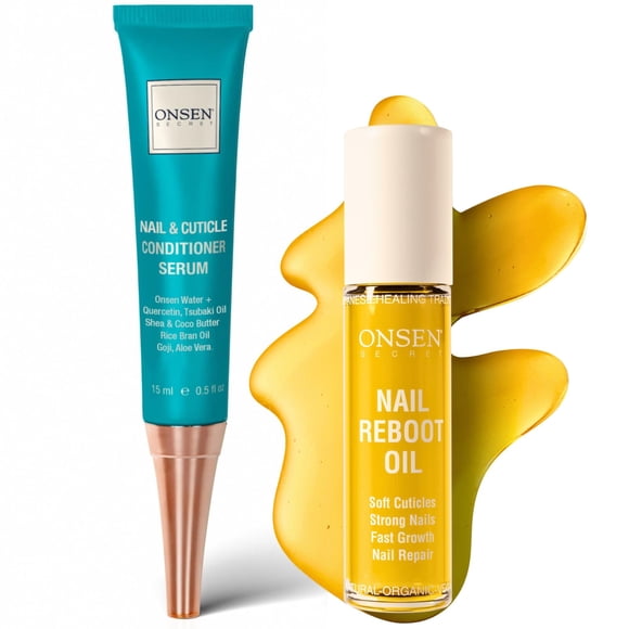 Tratamiento secreto Nail Reboot Duo Onsen para uñas dañadas, 15 ml