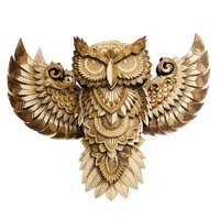 Bothyi - Decoración De Pared De Búho De Madera, Escultura Animal Única Para Sala De Estar, Decoración Del Hogar, Hotel, 21X16X3,5 Cm