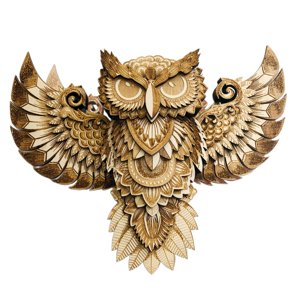 Bothyi - Decoración De Pared De Búho De Madera, Escultura Animal Única Para Sala De Estar, Decoración Del Hogar, Hotel, 21X16X3,5 Cm