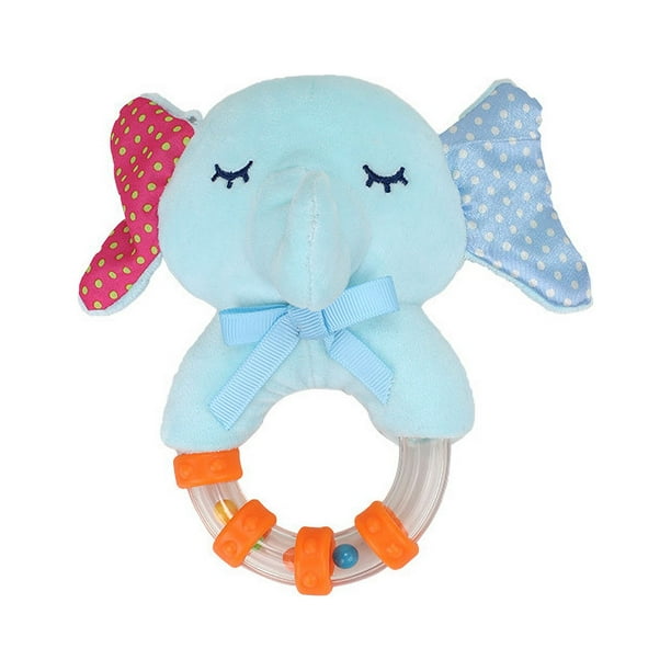 Cartoon Animal Hand-cranked Circle, Rubber Particle Hand-cranked Bell, Plush Toy Hand-grabbing Bell