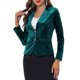 thumbnail image 1 of INSPIRE CHIC Chaqueta de terciopelo vintage para mujer de Halloween con solapa con muescas y botones al frente para usar en el trabajo S Verde esmeralda, 1 of 6