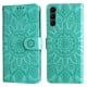thumbnail image 3 of Funda tipo cartera FOXDOCK para Samsung Galaxy S23 , diseño girasol en relieve, cuero PU, cierre magnético, soporte y tarjetero, 3 of 5
