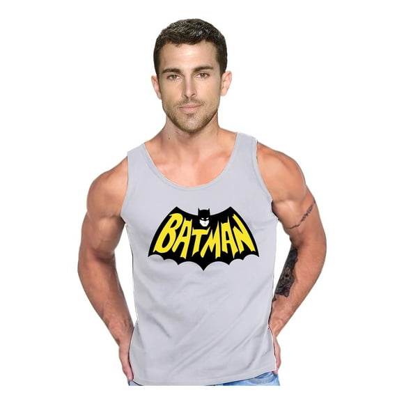 Polera Musculosa Batman Retro Superheroe Tank Gym Talla S Gris Hombre