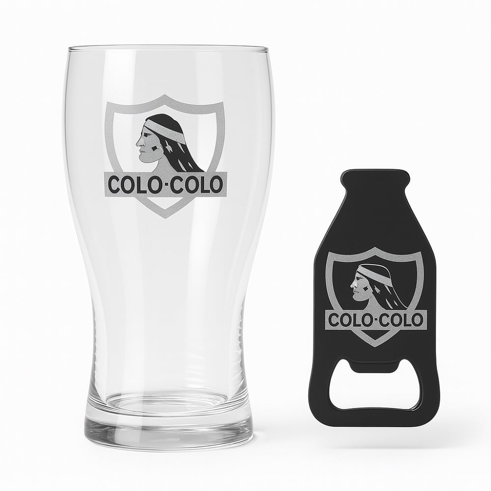 Colo-colo - Set Vaso Y Destapador Colo Colo Oficial Regalo Hincha