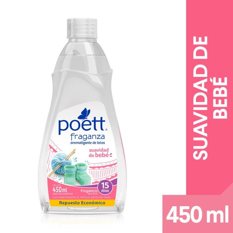 Aromatizante Tela Líquido Suavida De Bebé Frasco 450 ml Poett
