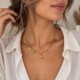 thumbnail image 1 of Collar Mujer Dorado Con Dijes Y Piedras Multicolor dorado Talla Única, 1 of 2