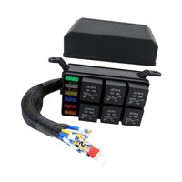 Ioensy - Caja De Relé De 12 V Resistente, Precableada, De Color Negro, Reemplaza A La De 6 Vías Para Barco, Marino, Automóvil, Estilo A