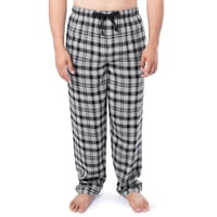 Pantalón Para Dormir Izod De Franela Tejida Para Hombre, Color Gris Y Negro A Cuadros